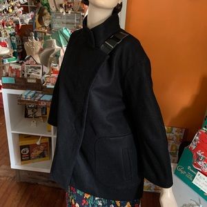 Asymmetrical Ted Baker Black Wool Coat Size 3